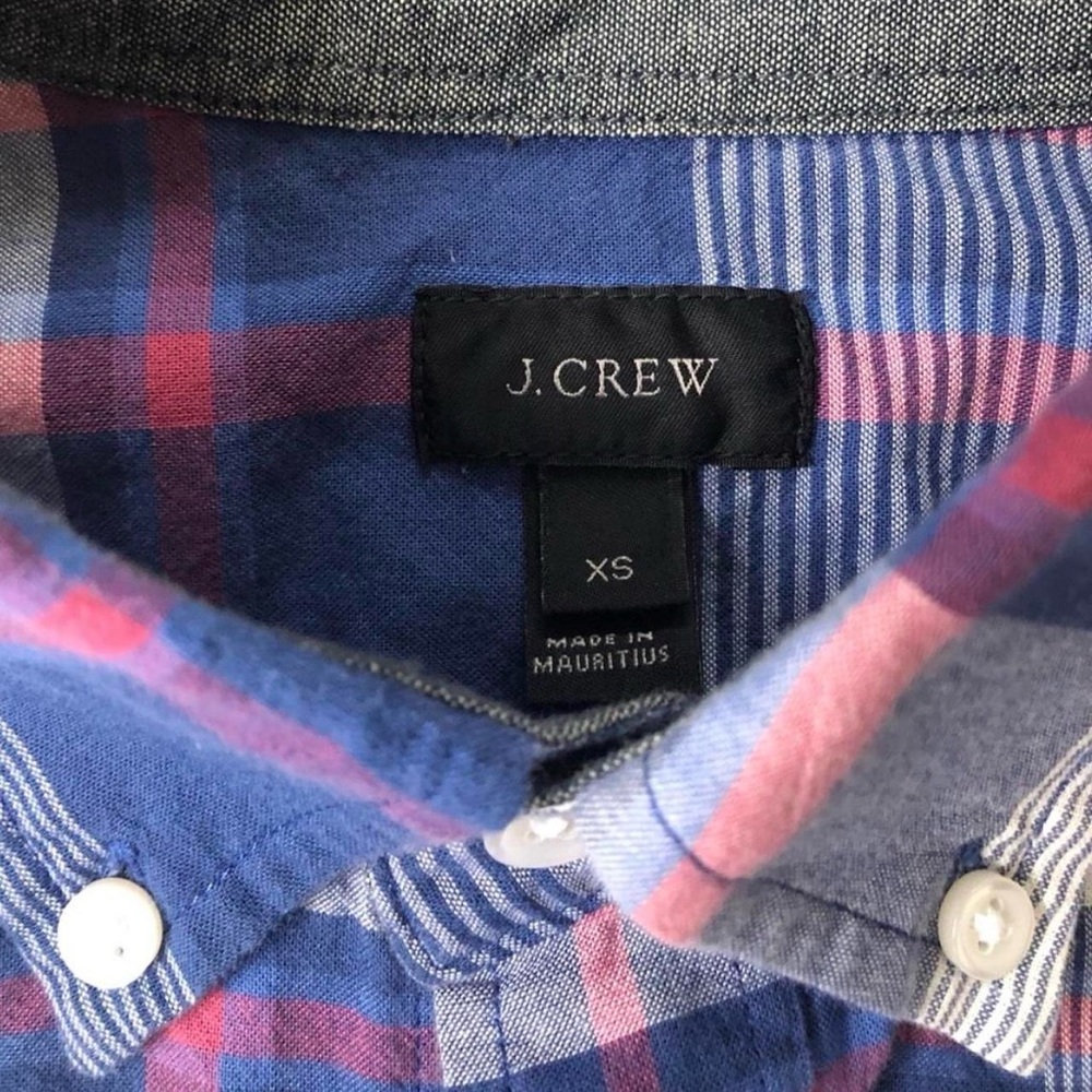 J. Crew Casual Plaid Shirt in Blue and Pink - Picture 4 of 7